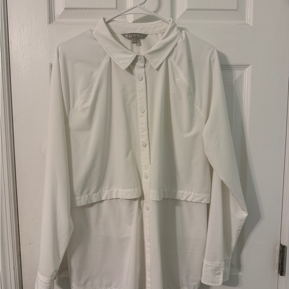 Athleta Northstar White Button-Up Shirt